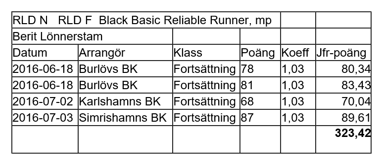 Black Basic Reliable Runner